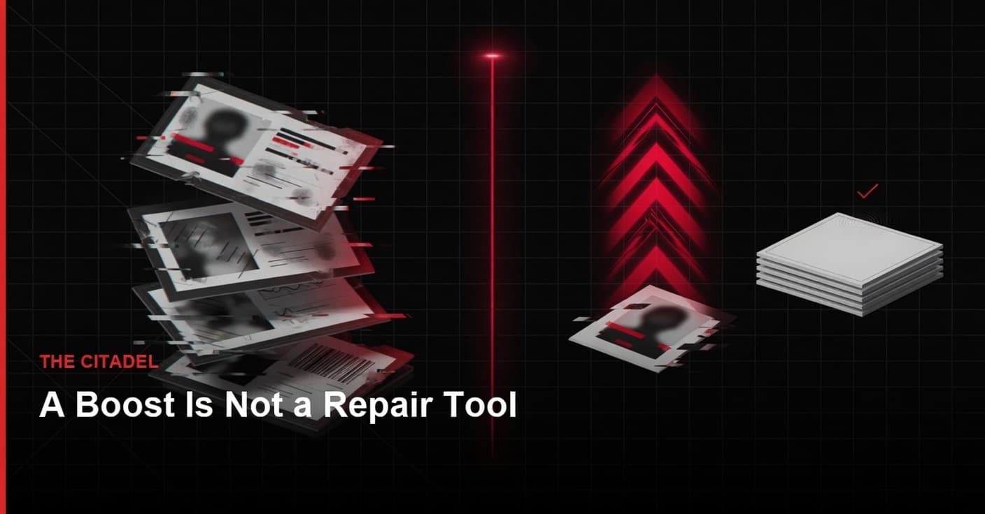 A Boost Is Not a Repair Tool